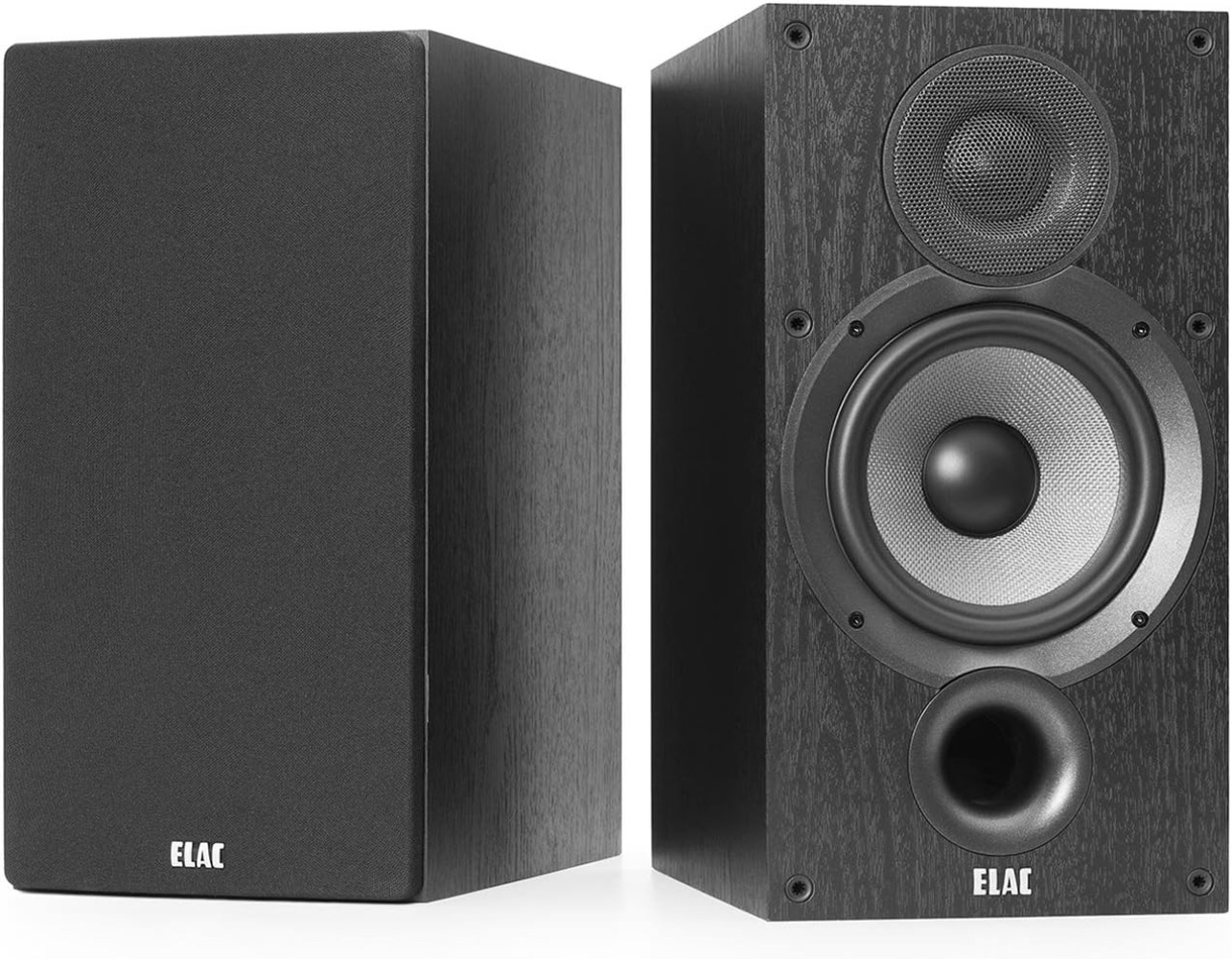 ELAC - Debut 2.0 6.5" Bookshelf Speakers with MDF Cabinets, Black 