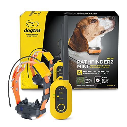 Dogtra - Pathfinder 2 Mini GPS Dog Tracker e Collar LED Light No Monthly Fees Free App Waterproof Smartwatch Control Satellite Based Real Time Tracking Long Range Multiple Dogs Smartphone Required