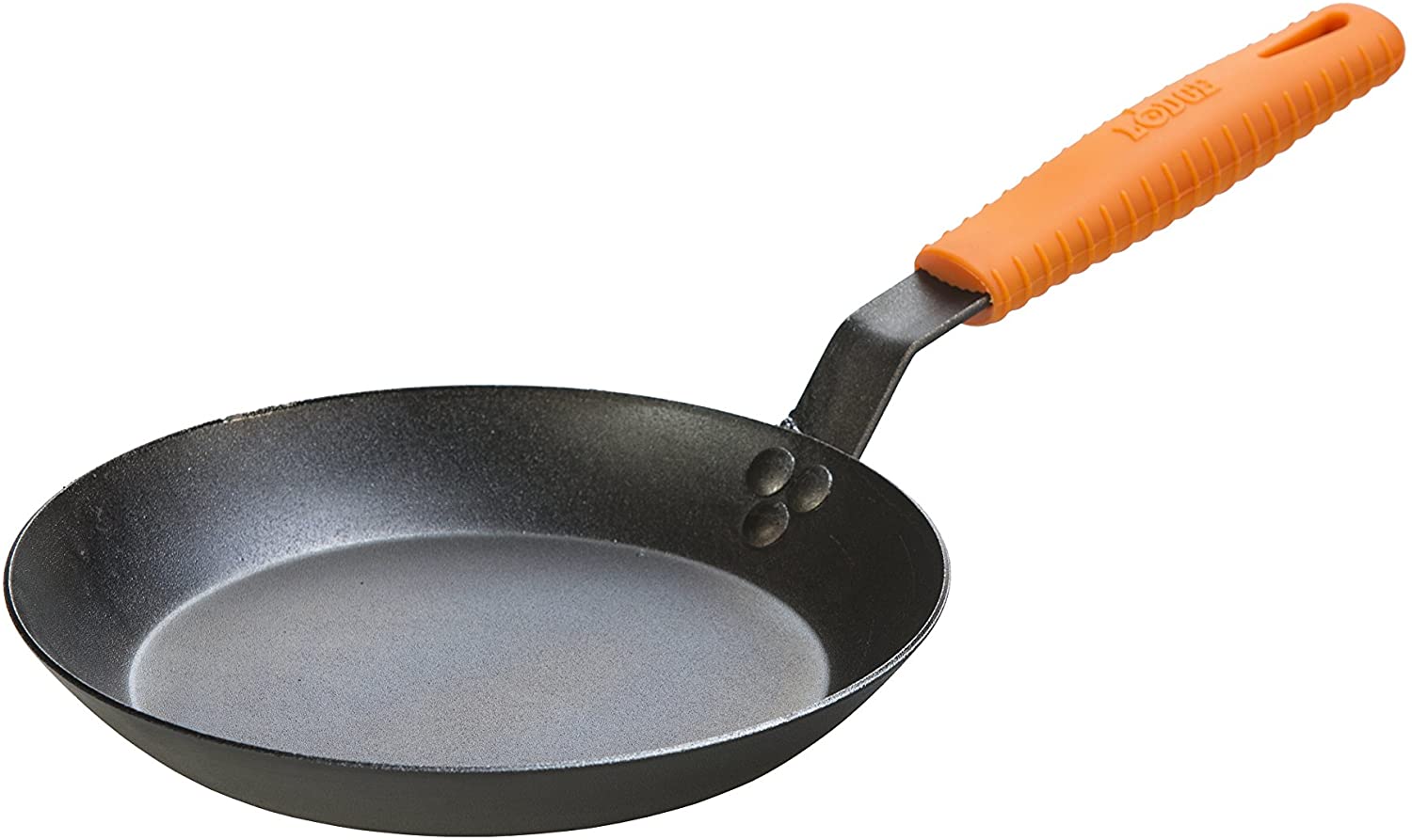 Lodge - 10 Inch Seasoned Carbon Steel Skillet With Orange Silicone Handle Holder