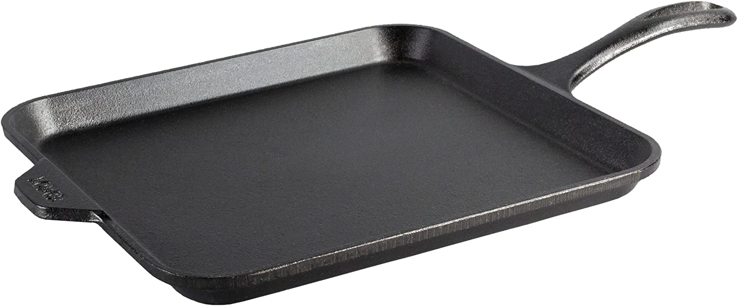 Lodge - 11 Inch Seasoned Square Cast Iron Griddle