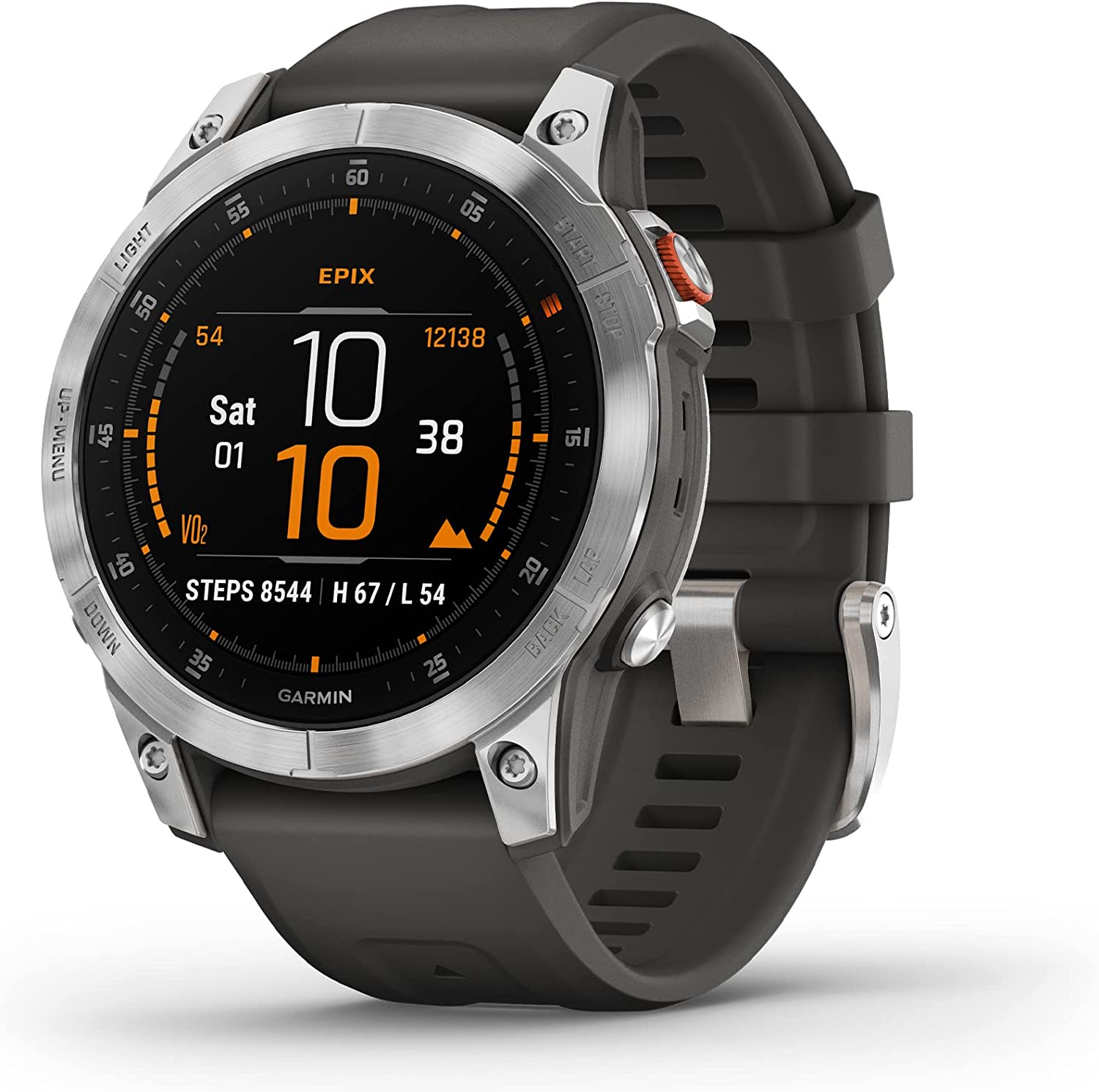 Garmin - Epix Gen 2, Premium Active Smartwatch, Health and Wellness Features, Touchscreen AMOLED Display, Adventure Watch with Advanced Features, Slate Steel