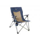 Kamp-Rite - 3 Position Hard Arm Reclining Chair with Cup Holders, Blue and Beige