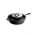 Lodge - 10.25 Inch / 3.2 Quart Cast Iron Covered Deep Skillet with Lid