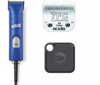 Andis UltraEdge Super 2-Speed Detachable Blade Clipper, Professional Animal/Dog Grooming, AGC2 - Blue + Andis UltraEdge Detachable Clipper Blade + Tile Pro (2020) - 1 Pack