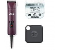 Andis UltraEdge Super 2-Speed Detachable Blade Clipper, Professional Animal/Dog Grooming, AGC2 - Burgundy + Andis UltraEdge Detachable Clipper Blade + Tile Pro (2020) - 1 Pack