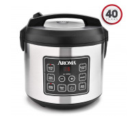 Aroma Professional 20 Cup Black & Stainless Digital Rice Cooker