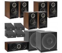 ELAC Debut Reference DB62 11.2 Channel Bookshelf Dolby Atmos Surround Sound Home Theater System with DA4.2 Atmos Speakers and Subwoofer SUB3010 - Black/Walnut
