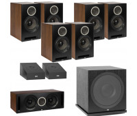ELAC Debut Reference DB62 9.1 Channel Bookshelf Dolby Atmos Surround Sound Home Theater System with DA4.2 Atmos Speakers and Subwoofer SUB3030 - Black/Walnut