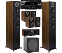 ELAC 7.1 Channel Home Theater System Bundle With Debut Reference DFR52 - Pair - Black/Walnut and  Pioneer Elite VSX-LX504 Receiver