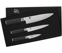 Shun Classic 3-Piece Starter Set: 8” Multi-Purpose Chef’s Knife, 3.5” Paring Knife and 6” Utility Knife