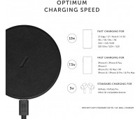 Native Union Classic Leather Wireless Charger – High-Speed [Qi Certified] 10W Handcrafted Italian Leather Charging pad – Compatible with iPhone 11/11 Pro/11 Pro Max/XS/XS Max/XR/X/8/8 Plus (Black)