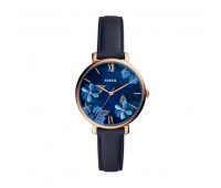 Fossil Women's Jacqueline Three-Hand Navy Leather Watch