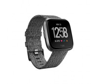 Fitbit - Versa Special Edition Smartwatch Charcoal Woven/Graphite