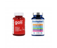 Goli Nutrition Apple Cider Vinegar Gummies, 60 ct + Immuneti - Advanced Immune Defense, 5-in-1 Powerful Vitamin Blend 60 ct, 1 Month Supply