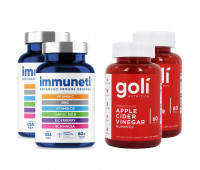 Goli Nutrition Apple Cider Vinegar Gummies, 120 ct + Immuneti - Advanced Immune Defense, 5-in-1 Powerful Vitamin Blend 120 ct, 2 Month Supply