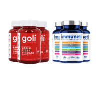 Goli Nutrition Apple Cider Vinegar Gummies, 180 ct + Immuneti - Advanced Immune Defense, 5-in-1 Powerful Vitamin Blend 180 ct, 3 Month Supply