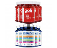 Goli Nutrition Apple Cider Vinegar Gummies, 300 ct + Immuneti - Advanced Immune Defense, 5-in-1 Powerful Vitamin Blend 300 ct, 5 Month Supply