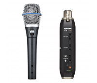 Shure BETA 87A Vocal Microphone + X2U Microphone to USB Adapter Bundle