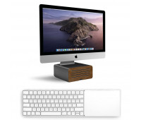 Twelve South bundle with MagicBridge Wireless Keyboard and Trackpad for Apple + HiRise Pro Display Stand for iMac - Gunmetal