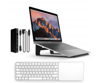 Twelve South bundle with MagicBridge Wireless Keyboard and Trackpad for Apple + ParcSlope Laptop Stand for MacBook - Matte Black + StayGo USB-C Hub