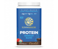 Sunwarrior - Warrior Blend - Organic Vegan Protein Powder with BCAAs and Pea Protein (Chocolate, 30 Servings)