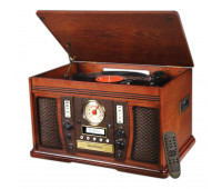 Aviator with Bluetooth Recordable 7-in-1 Wooden Music Center 