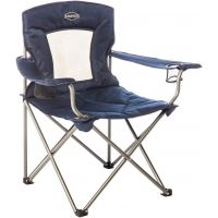 Kamp-Rite - Camping Padded Folding Chair with Mesh Back and Cup Holders, Blue