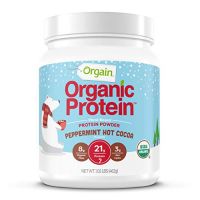 Orgain - Organic Vegan, Non-GMO Plant Based Protein Powder - Peppermint Hot Chocolate (1.02 LB)