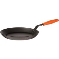Lodge - 12 Inch Seasoned Carbon Steel Skillet With Orange Silicone Handle Holder