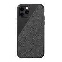 Native Union Clic Canvas Case - Crafted with Premium Woven Fabric Cover Slim and Lightwieght with Form-Fitting Protection - Compatible with iPhone 11 Pro (Black)