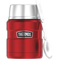 Thermos - Stainless King 16oz Food Jar with Folding Spoon, Cranberry